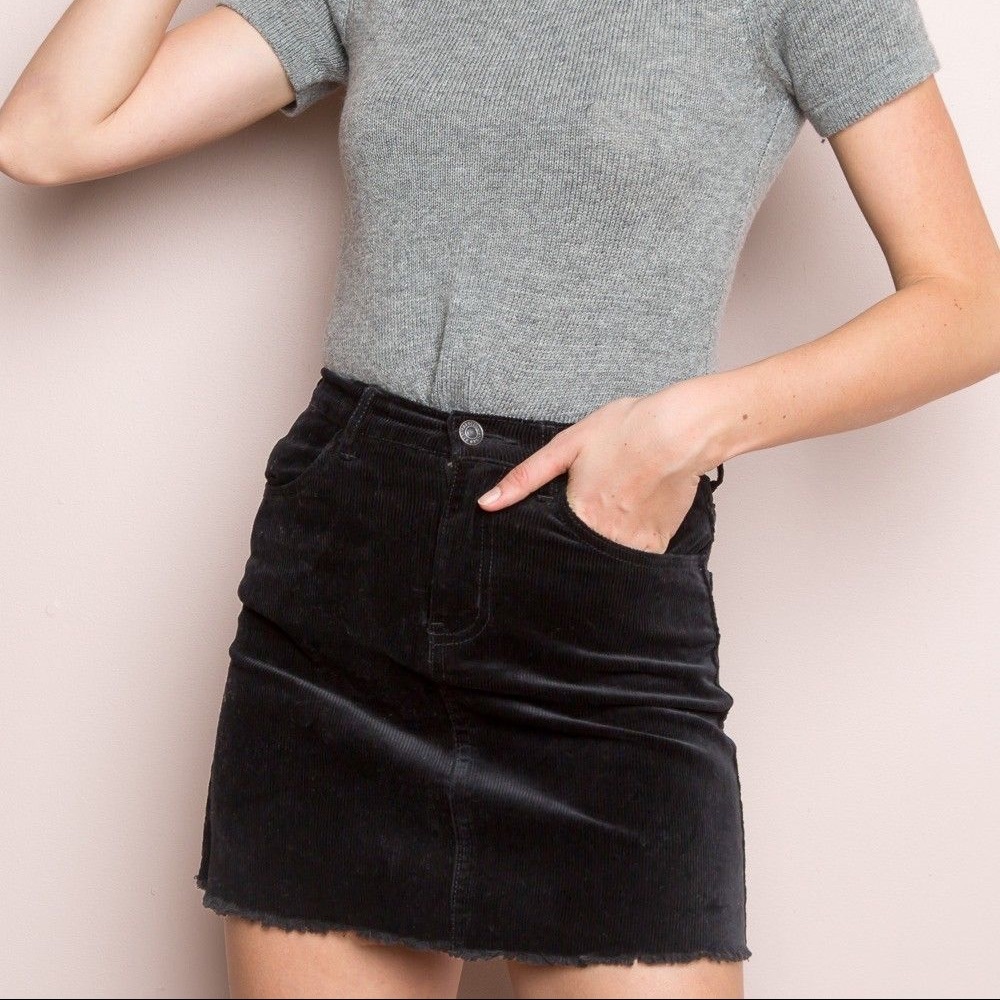 Black Corduroy Juliette Skirt